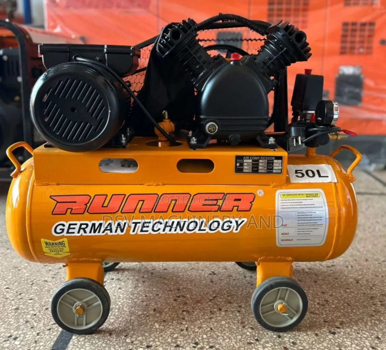 50 Litres Two Piston Compressor Electric