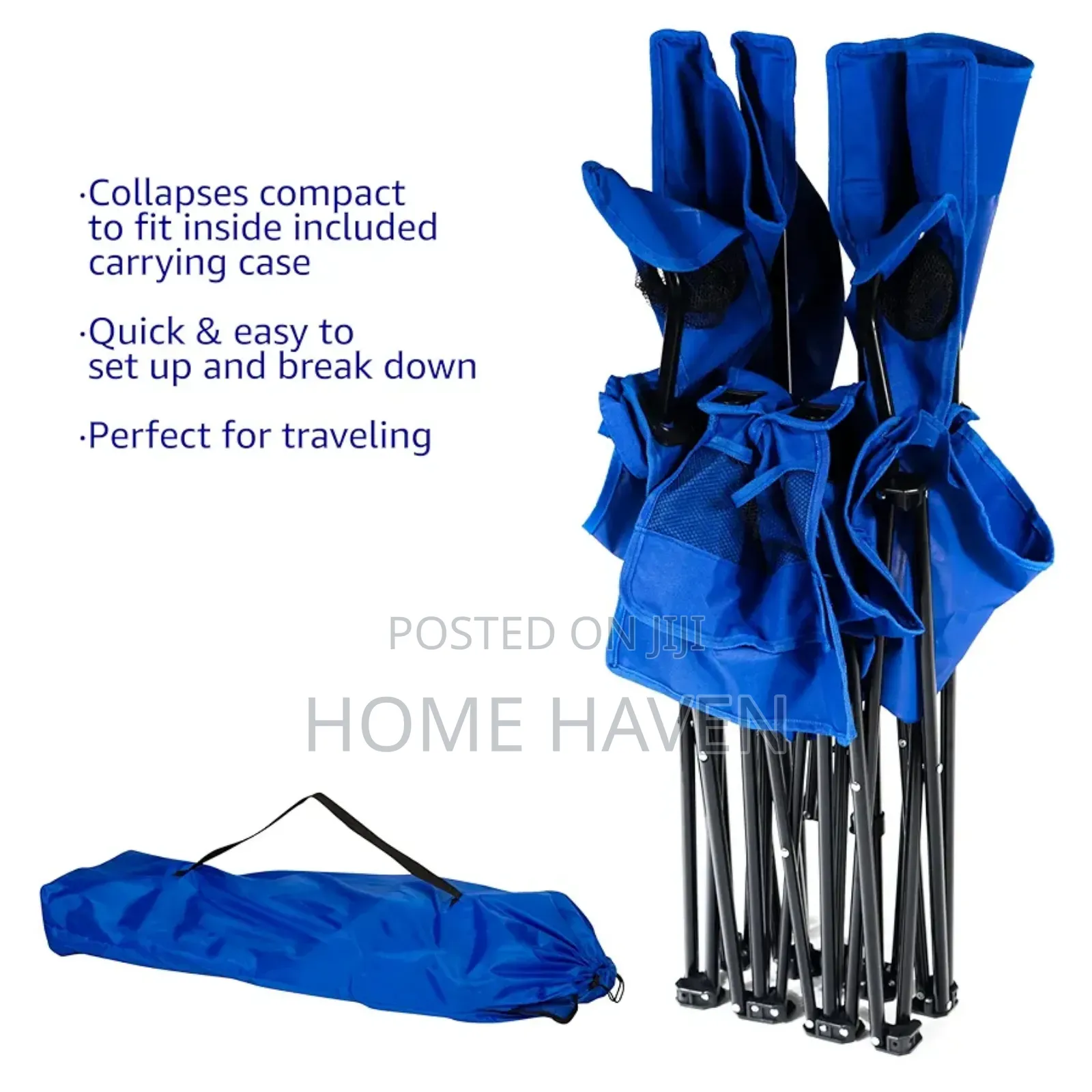 Portable Compact Folding 2 Person Camping Chair With Umbrella