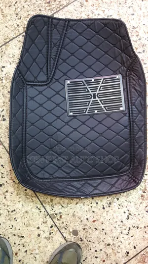 Black Leather Luxury Car Floor Mats / Carpets