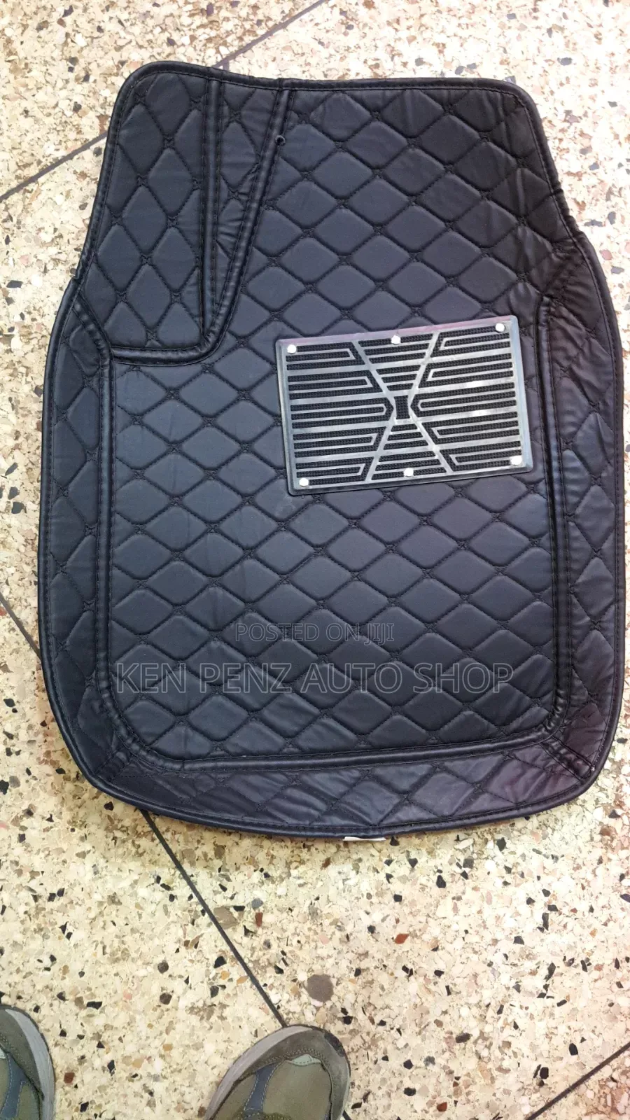 Black Leather Luxury Car Floor Mats / Carpets