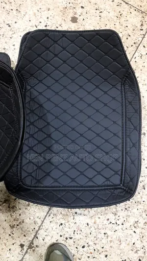 Black Leather Luxury Car Floor Mats / Carpets