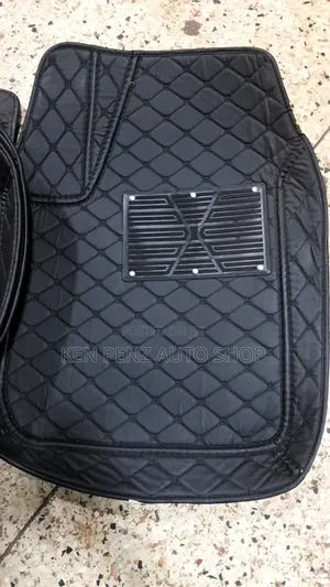 Black Leather Luxury Car Floor Mats / Carpets