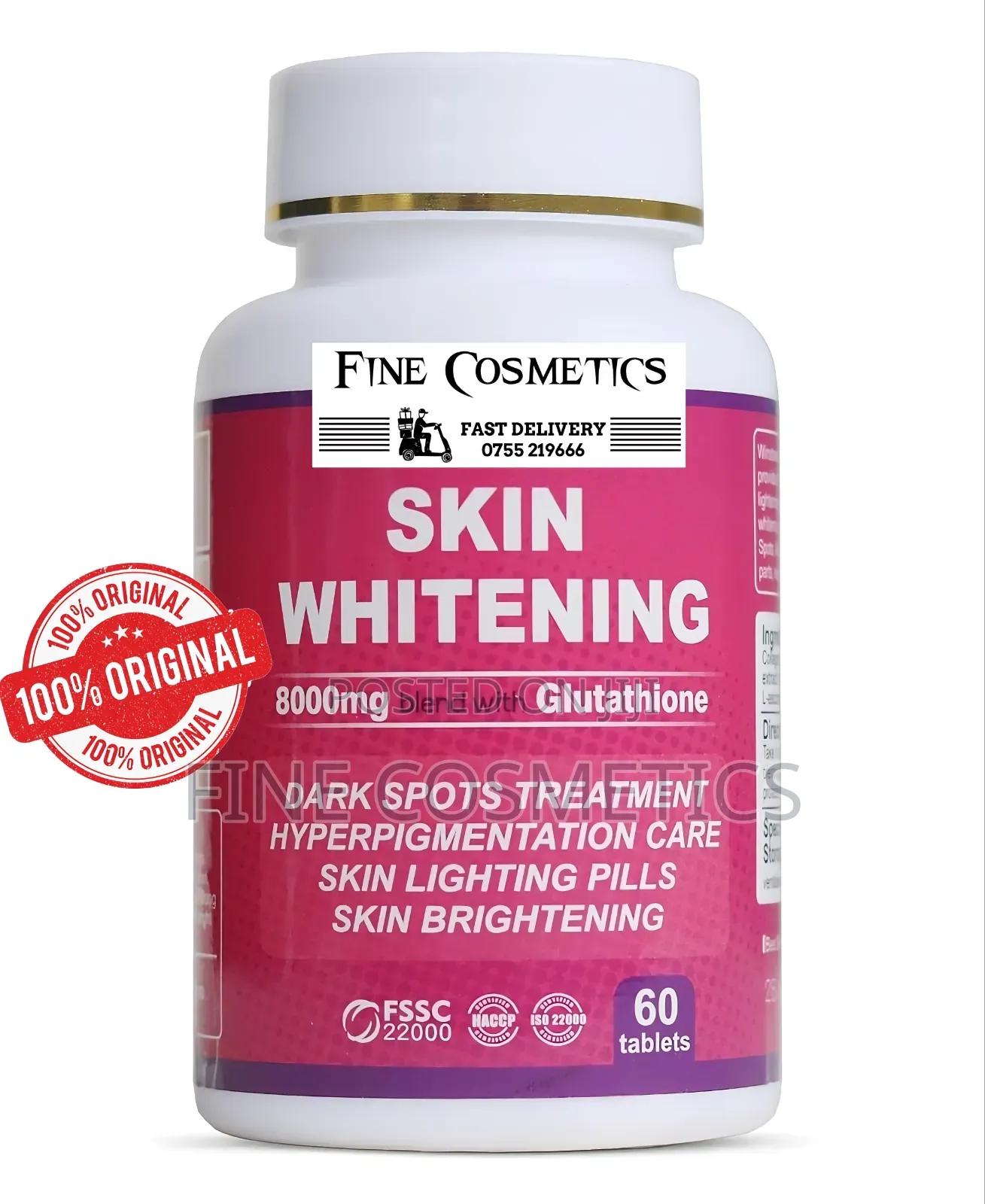 Skin Whitening Tablets Glutathione Toning Darkspots Brightening Pills