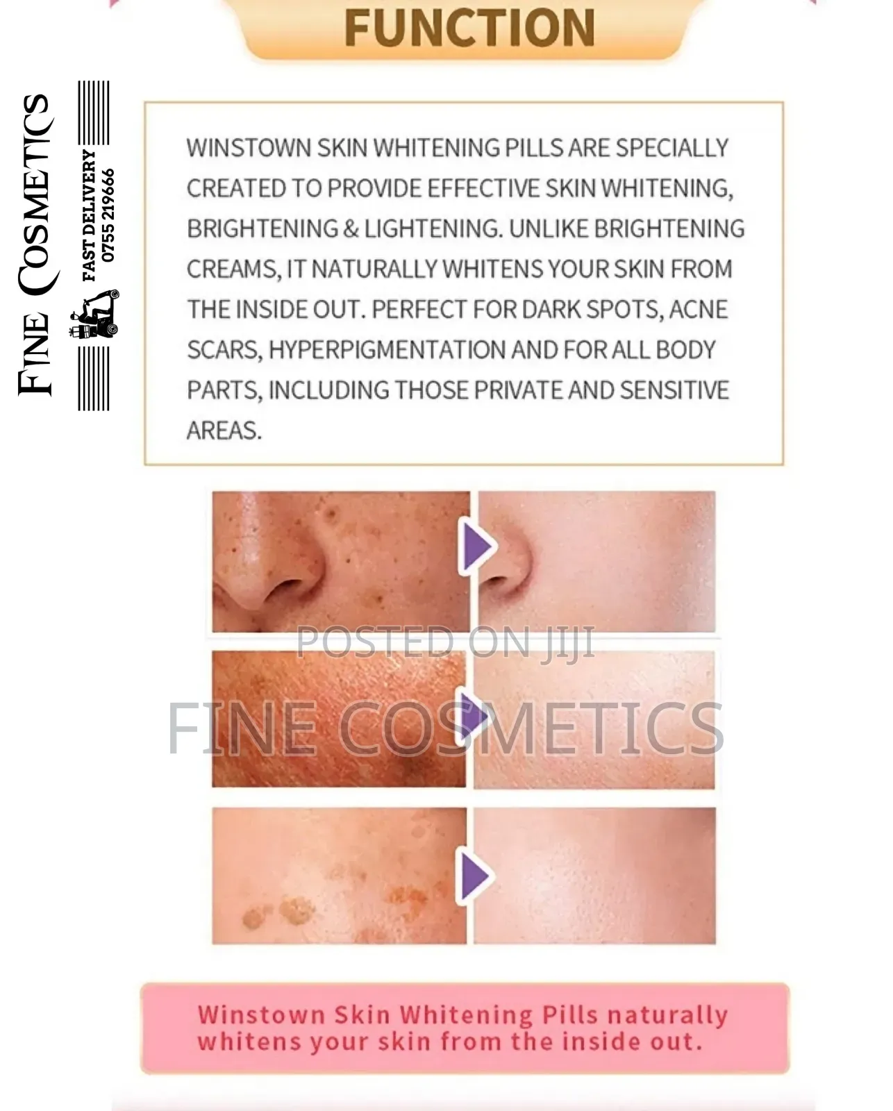 Skin Whitening Tablets Glutathione Toning Darkspots Brightening Pills
