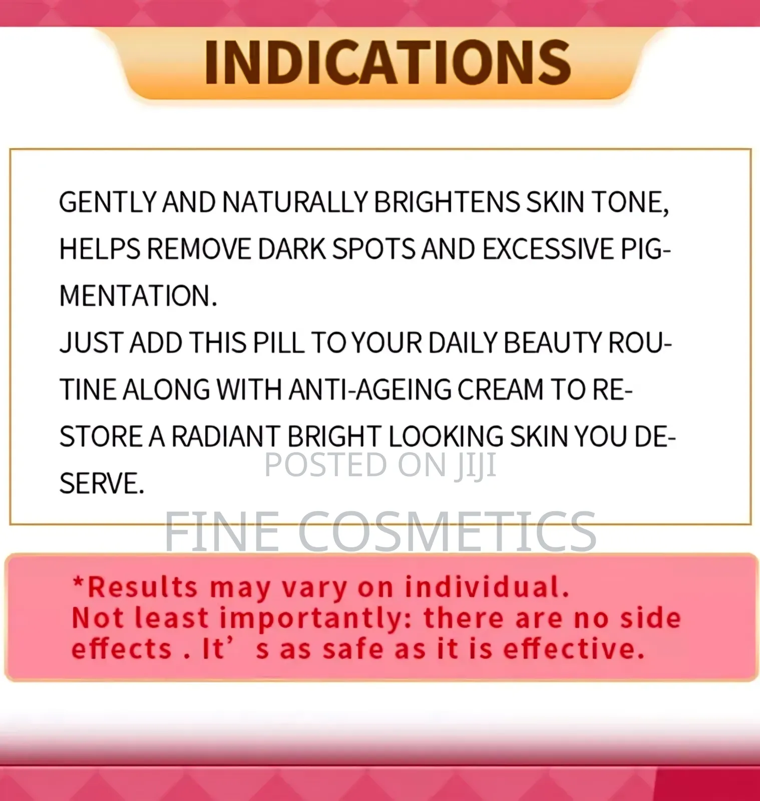 Skin Whitening Tablets Glutathione Toning Darkspots Brightening Pills