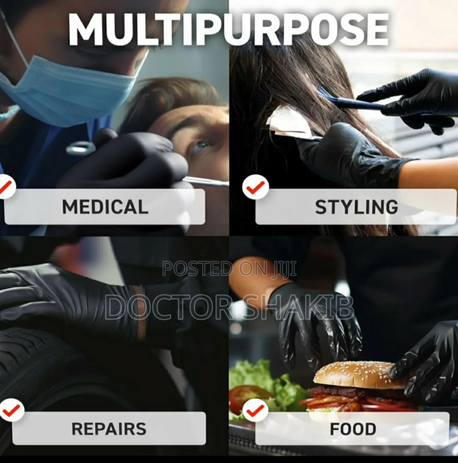 New 100pcs Black Disposable Multifunction Gloves