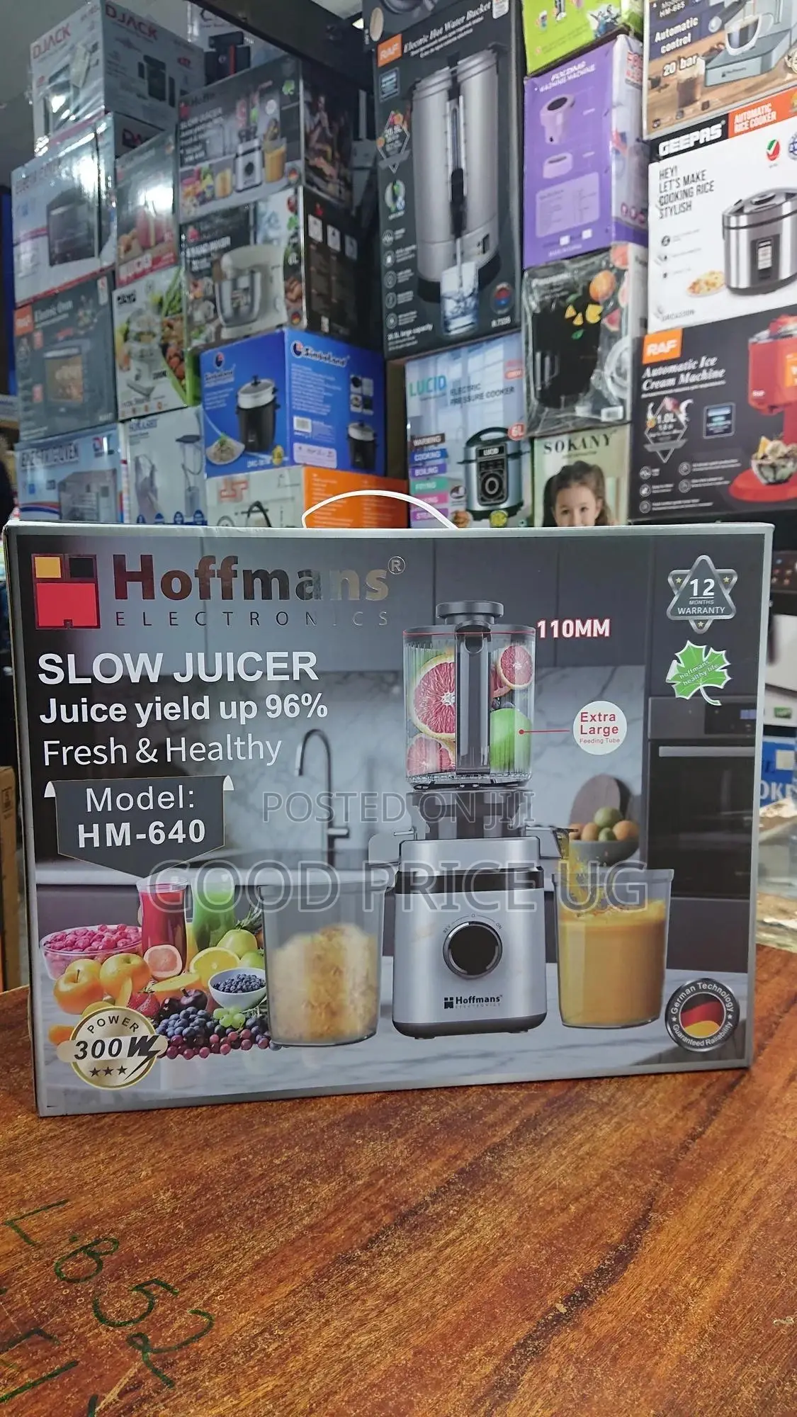 Hoffmans Hm-640 Slow Juicer - 96% Juice Yield 300w Power