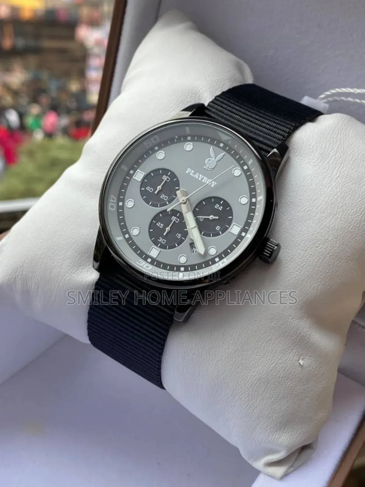 Brand New Black Playboy Men's Classic Analog Wrist Time Piece at Discount