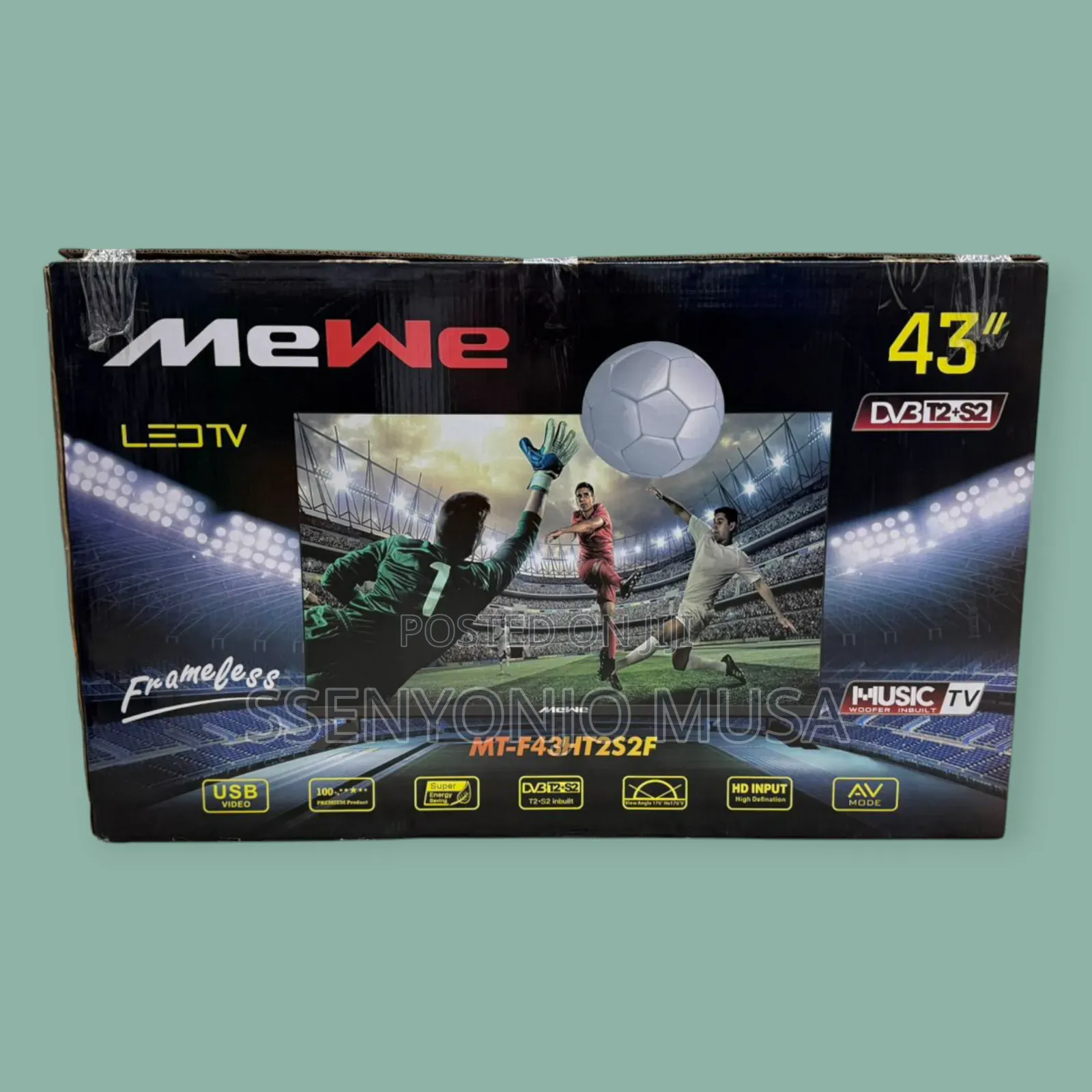 Mewe 43" Led Tv - DVB T2+S2 Frameless With Usb Video