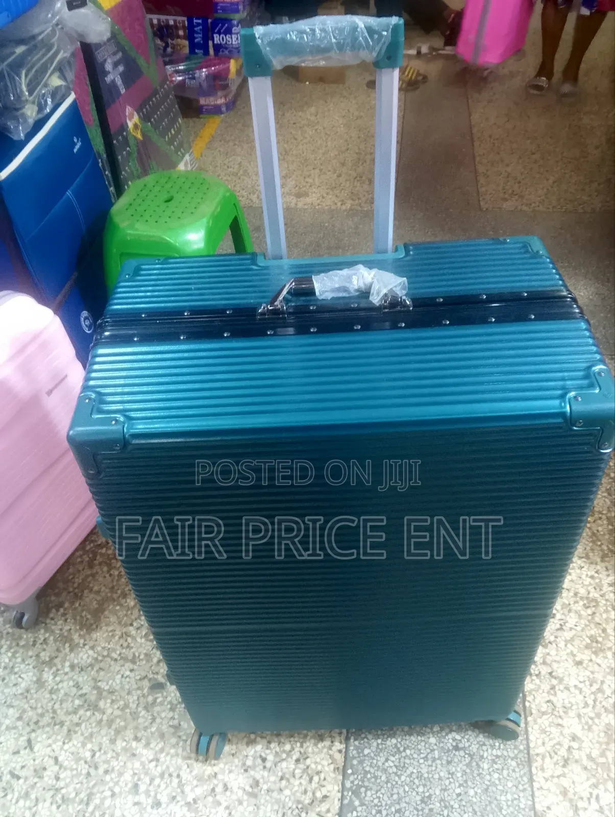 Noble Extra Large Aluminium Plastic Suitcase.( Dark Green)