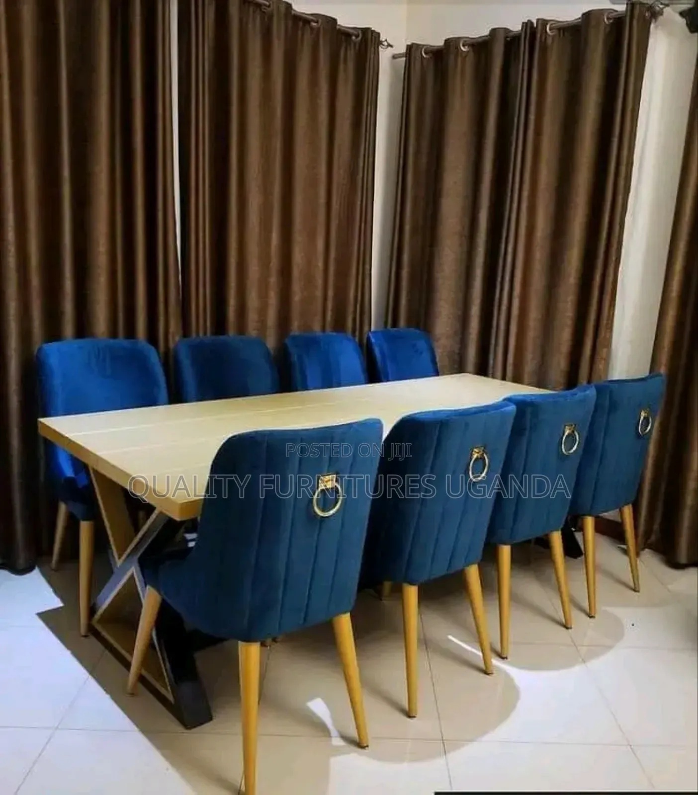 8 Seater Fabric Family Dinning Table
