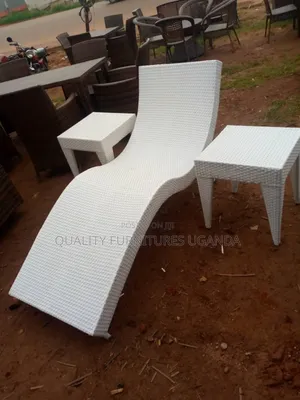 White Rattan Sun Lounger