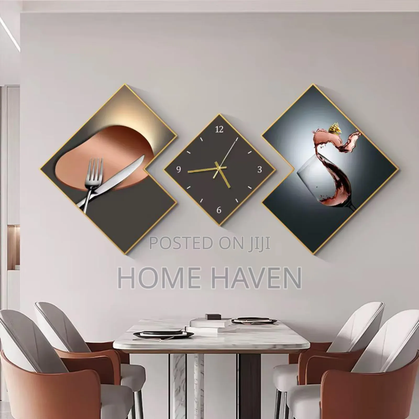 Modern Wall Hangings and Clock