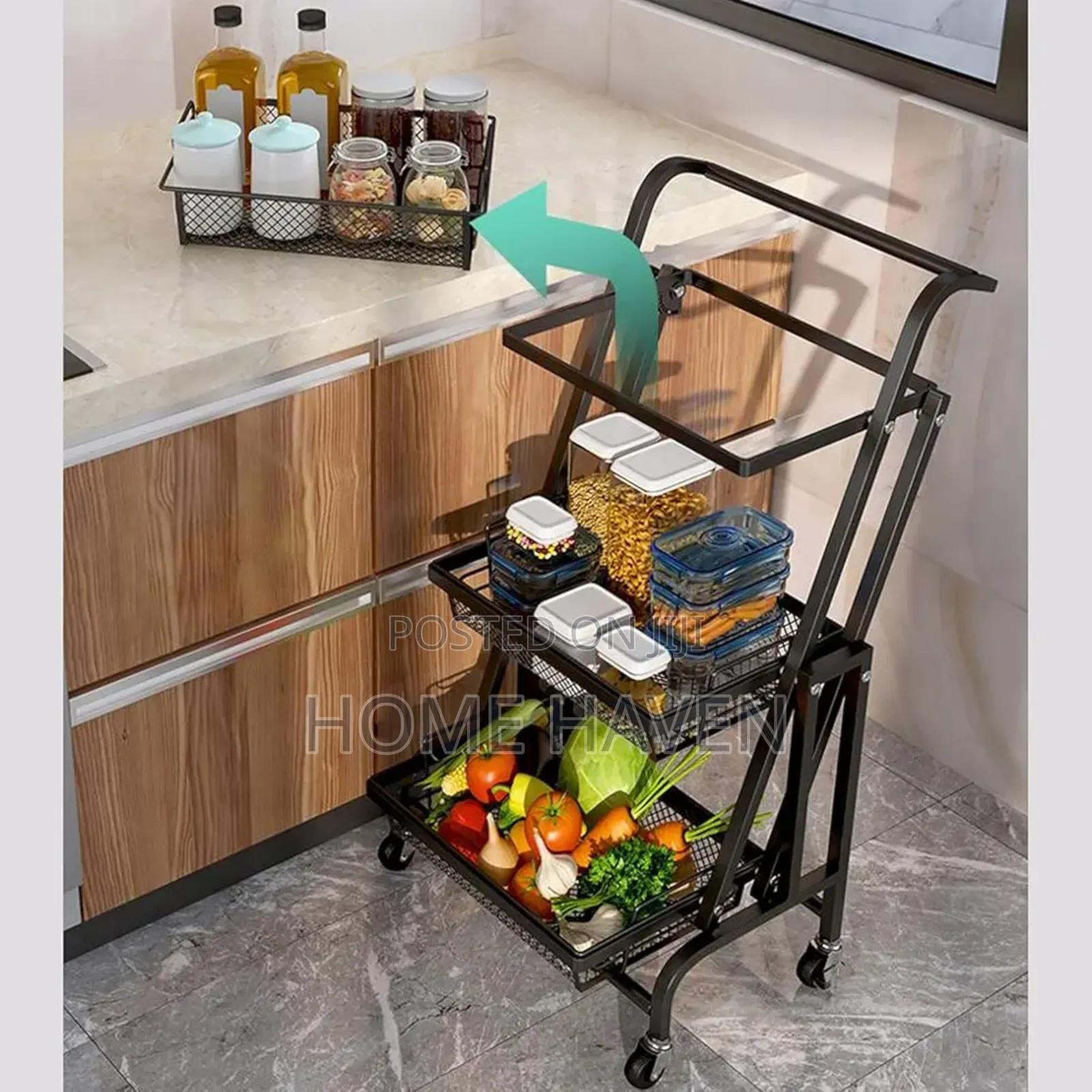 Metal Rolling Trolley Organizer