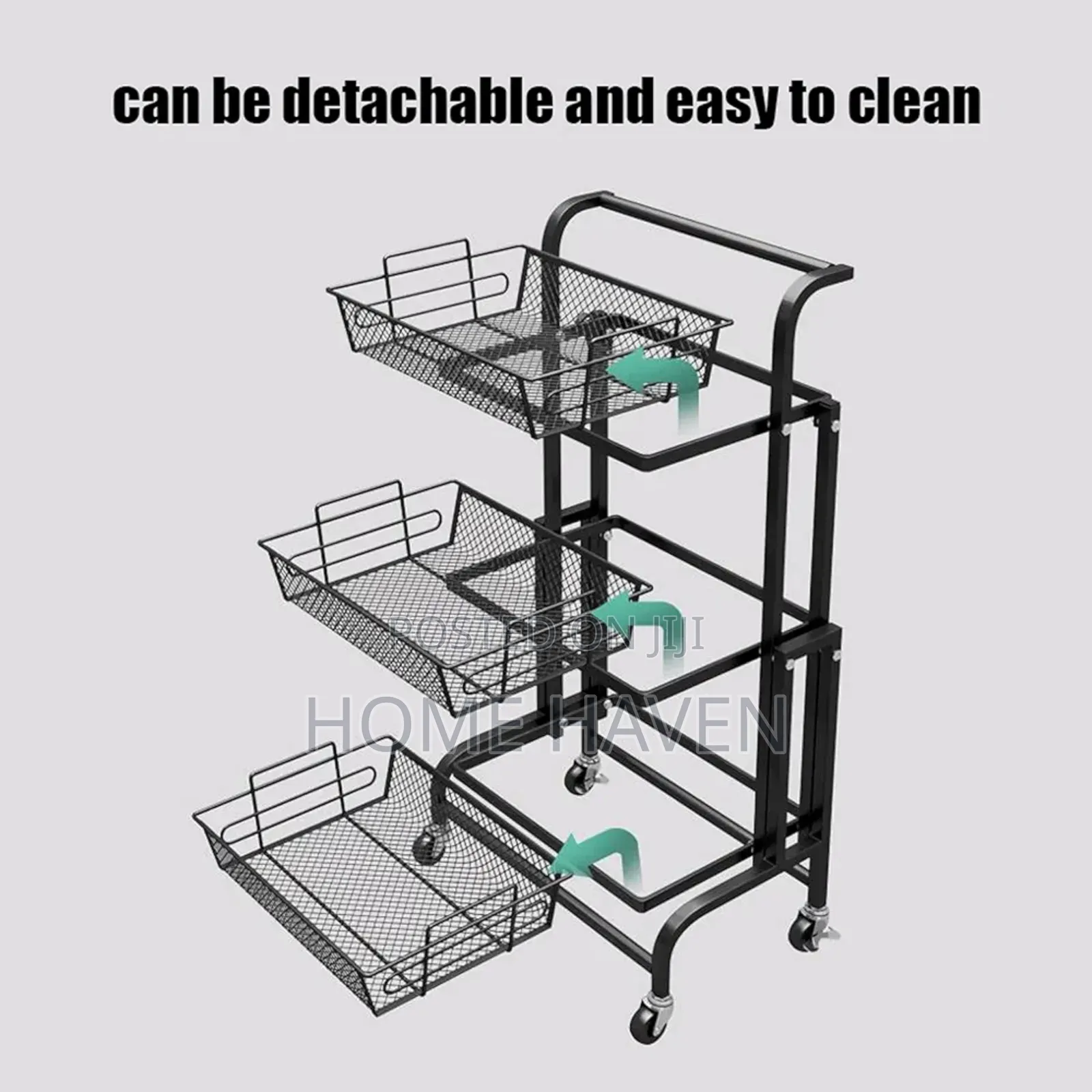 Metal Rolling Trolley Organizer