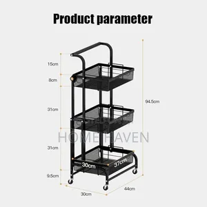 Metal Rolling Trolley Organizer