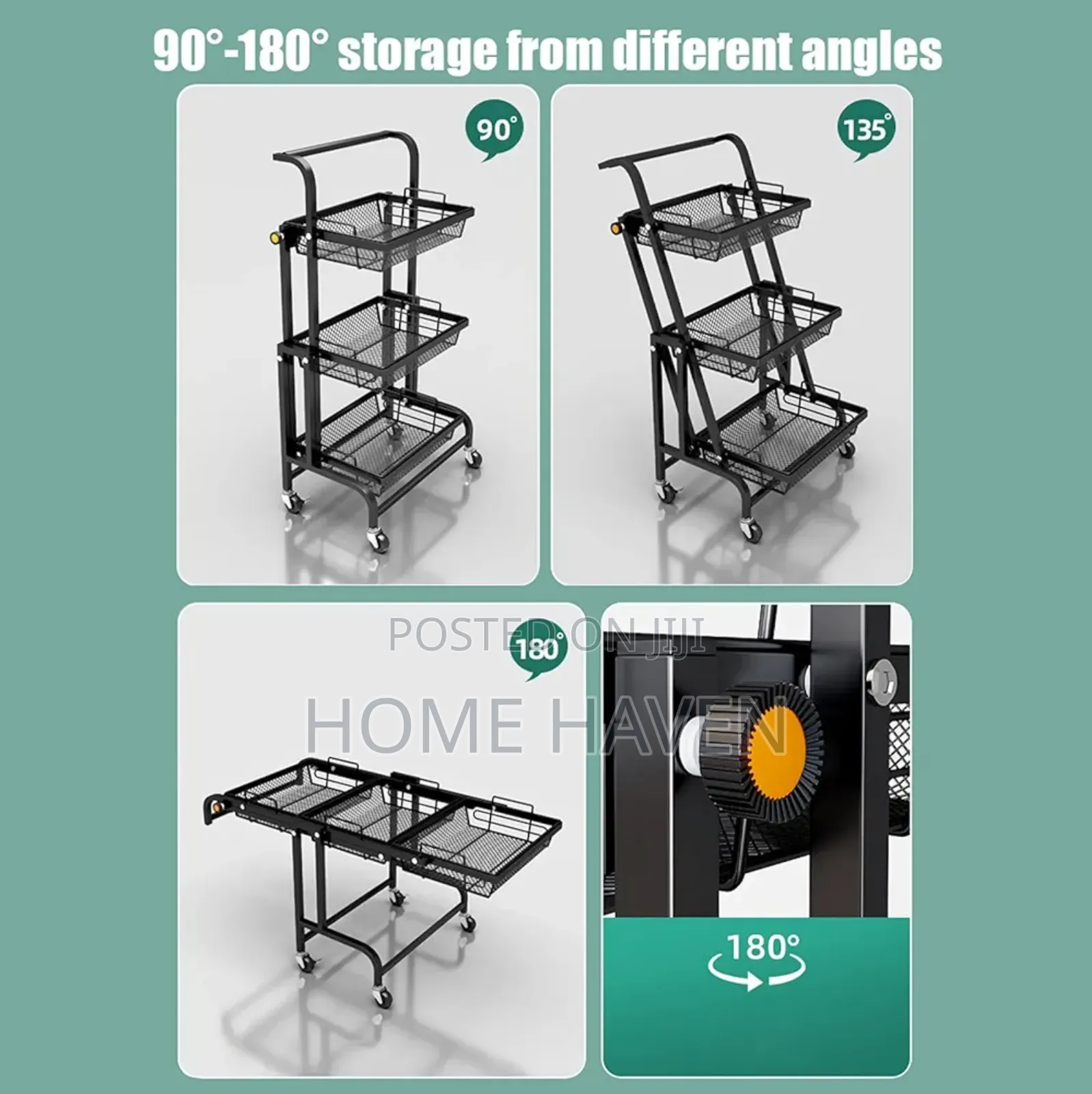 Metal Rolling Trolley Organizer