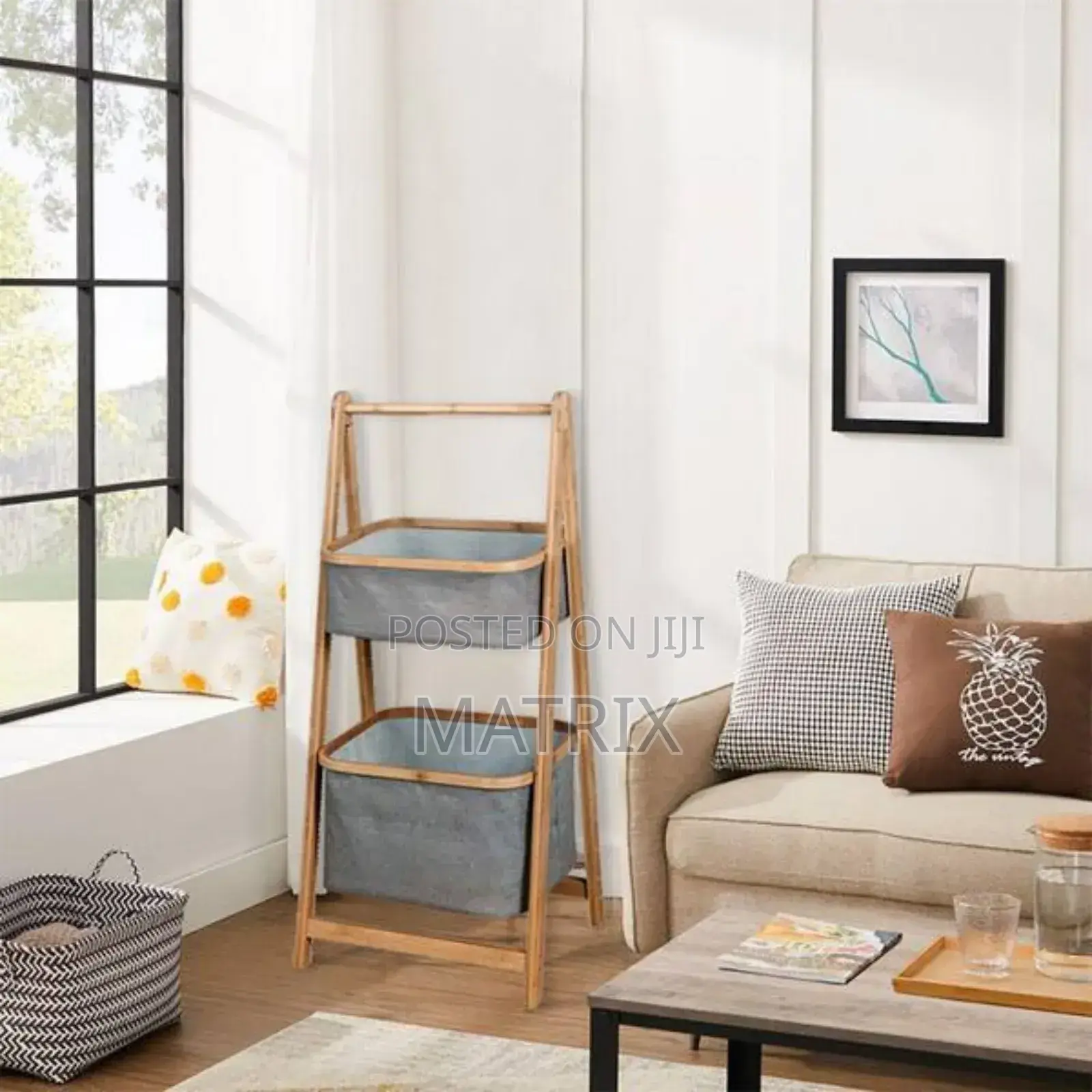 Wooden Shelving 2 Gray Storage Unit