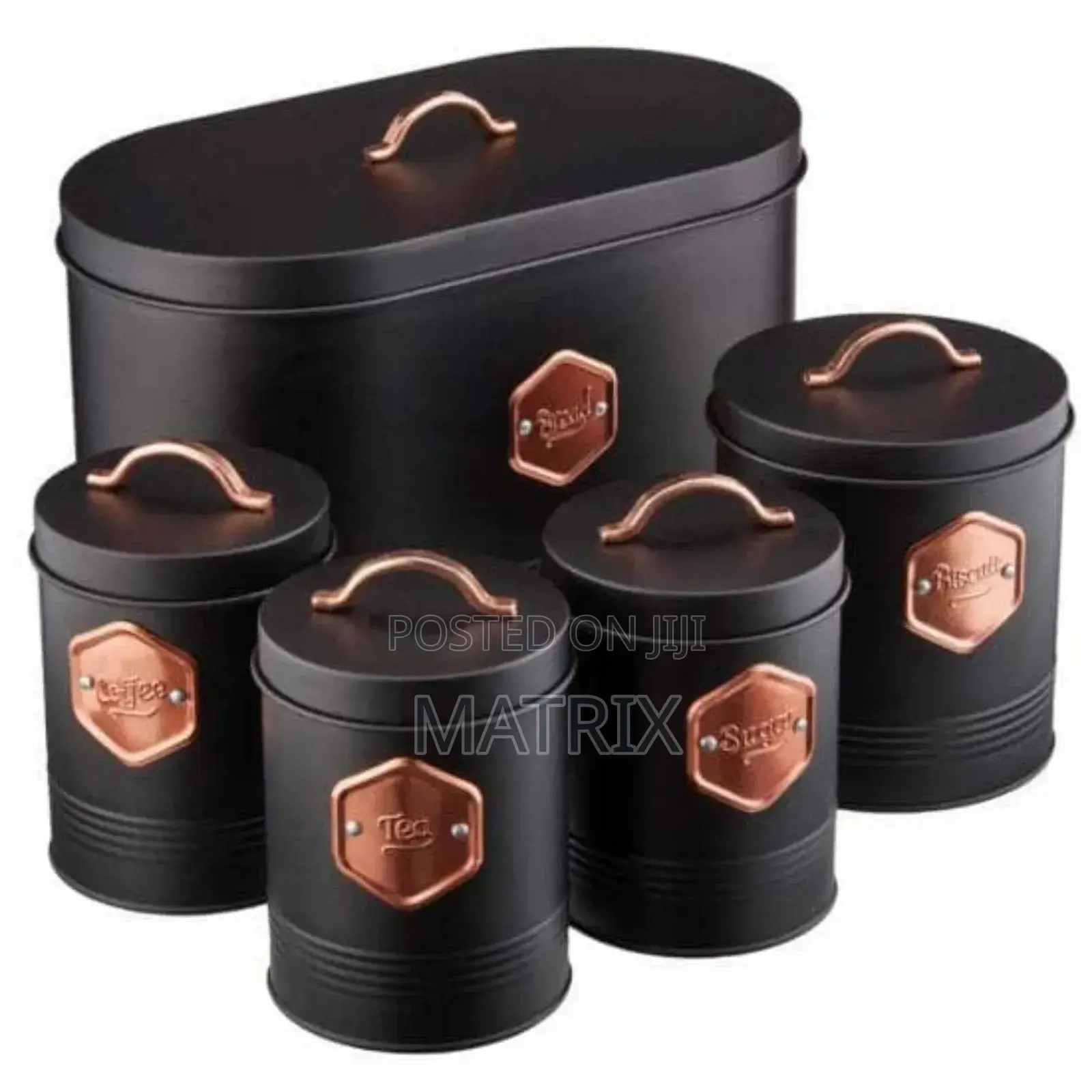 Classic Tea, Sugar, Salt ,Coffee Containers With a Bread Bin-