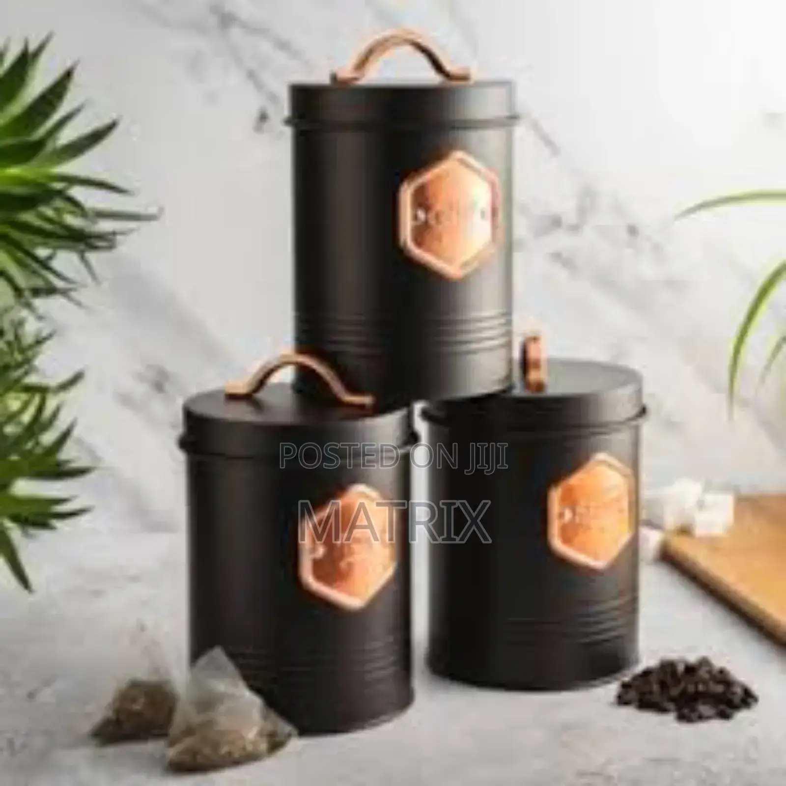 Classic Tea, Sugar, Salt ,Coffee Containers With a Bread Bin-