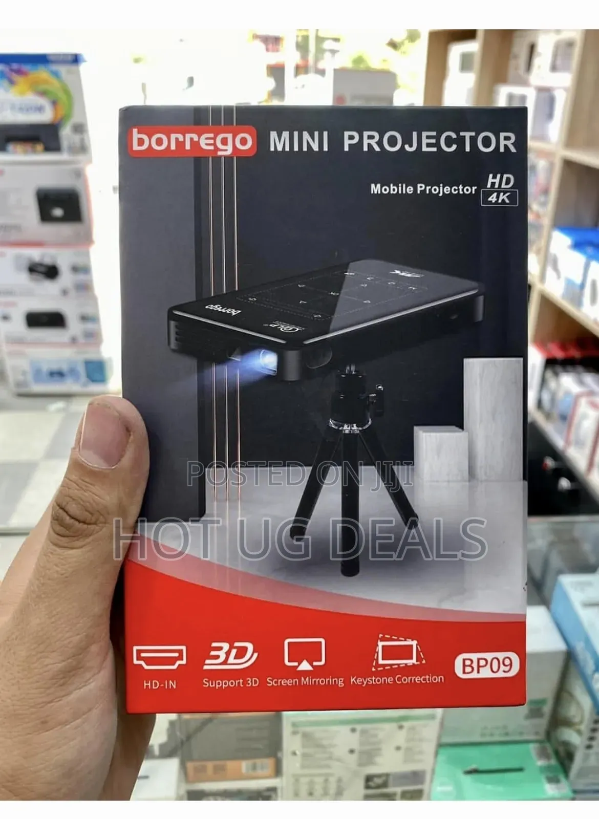 Borrego Compact Portable Dlp Mini Projector With Tripod