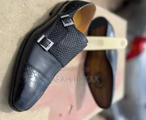 John Foster Double Buckle Monk Strap Snake Skin Gentle Shoe