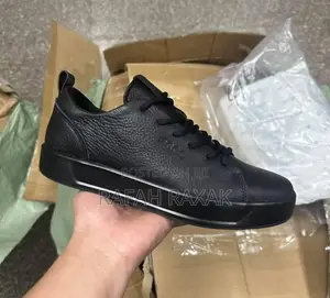 Original Triple Black Ecco Casual Leather Sneakers