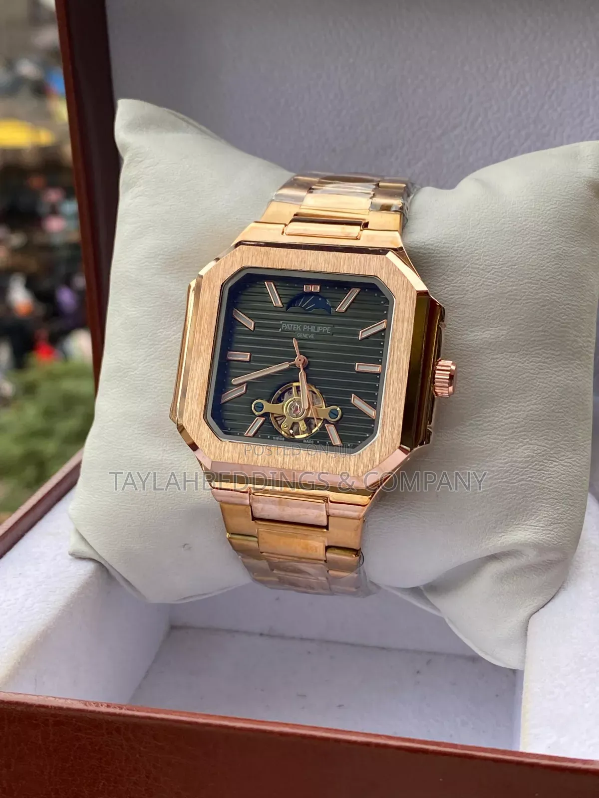 Patek Philippe Cubitus Rose Gold Replica Watch Dial Square Chocolate