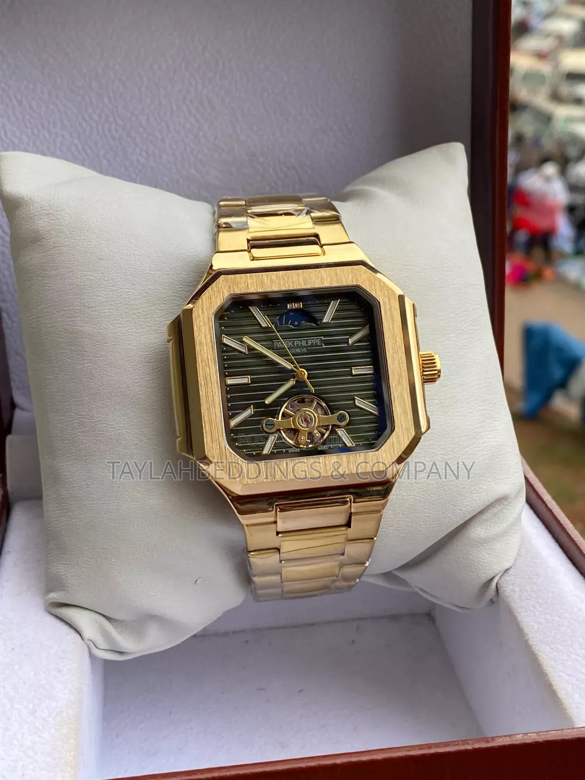 Patek Philippe Cubitus Rose Gold Replica Watch Dial Square Chocolate