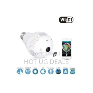 Smart Wireless 360 Degree Lens Spy Security Camera Bulb - White