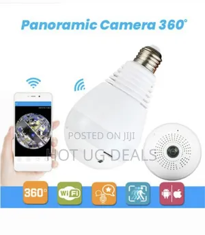 Smart Wireless 360 Degree Lens Spy Security Camera Bulb - White
