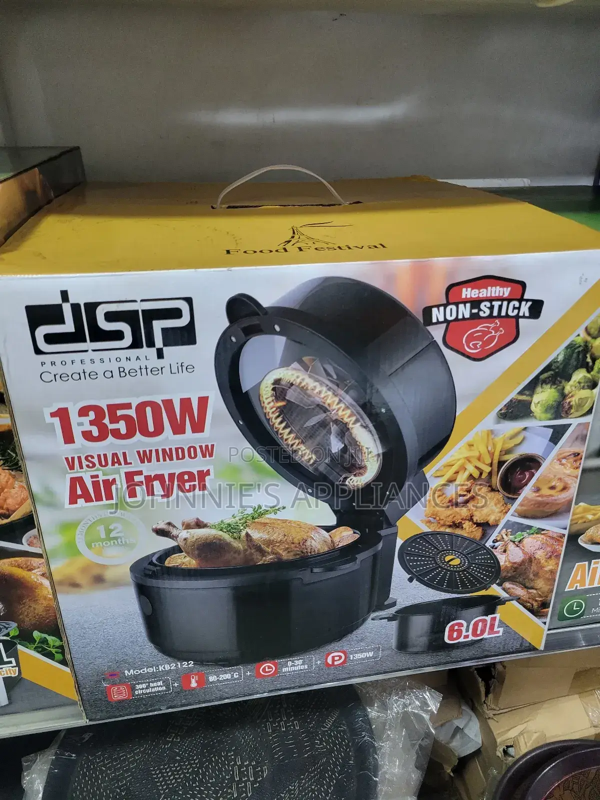 DSP Visual Window Airfryer Non Stick 6l
