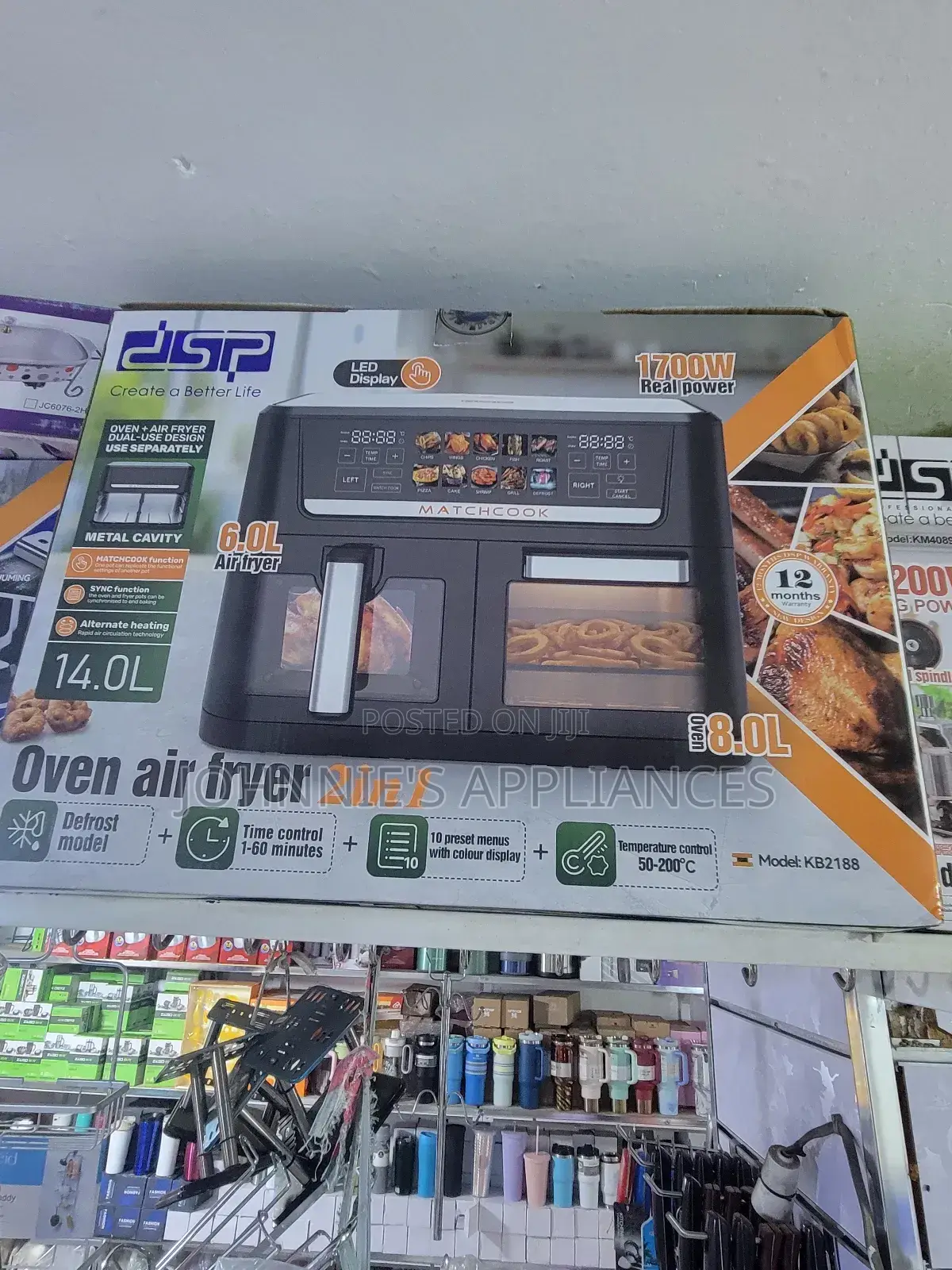 DSP 2in1 Electric Oven and Airfryer Defrost Model 8l