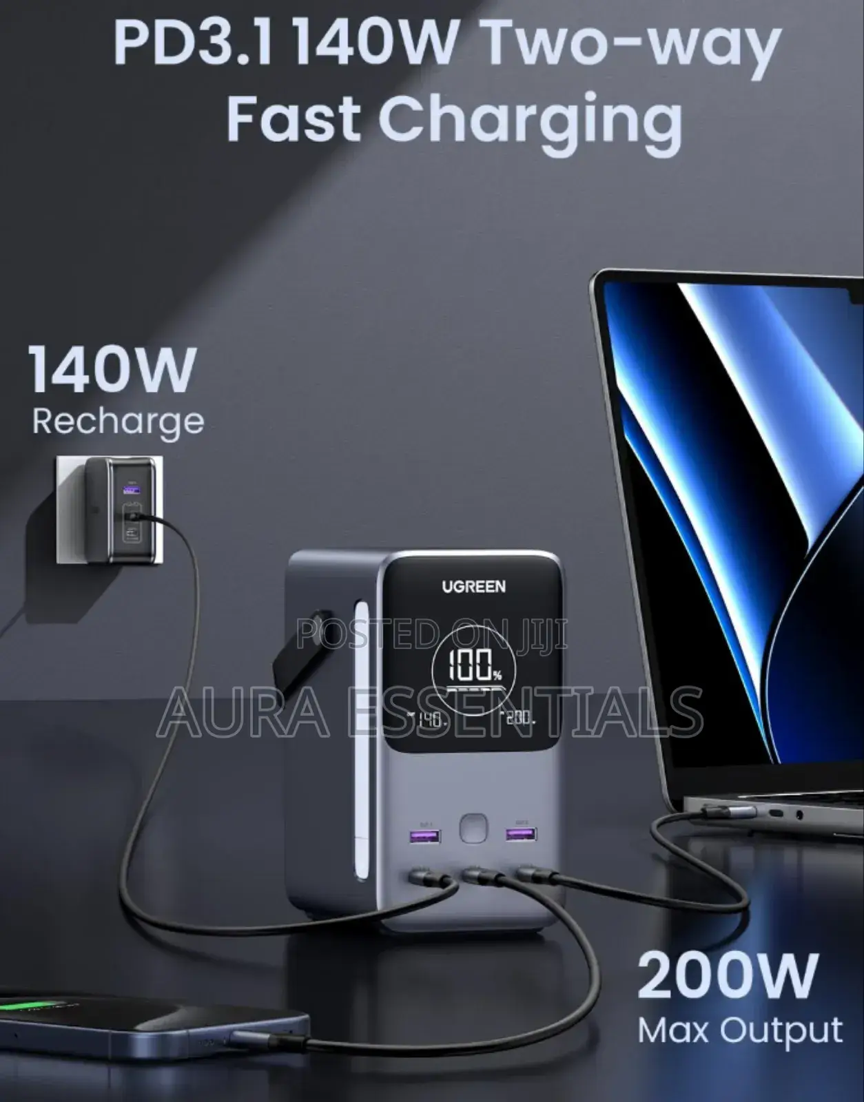 Ugreen 300w 48000mah Power Bank With Smart Digital Display