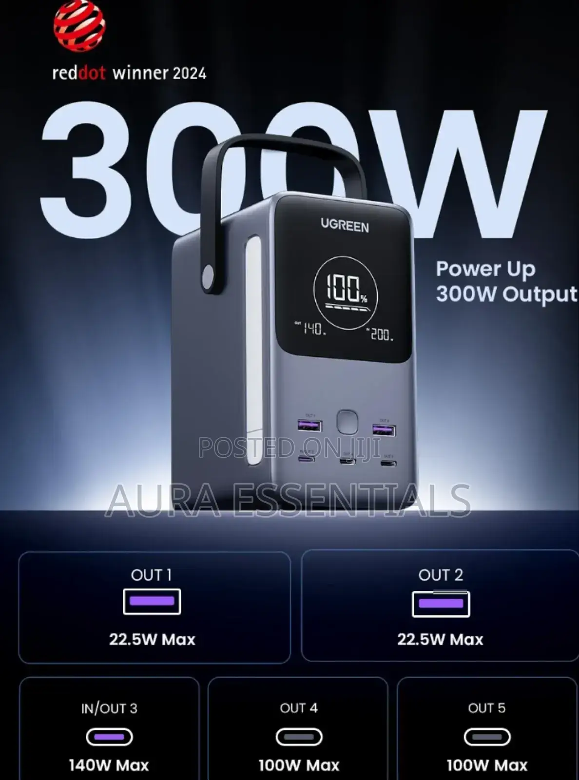 Ugreen 300w 48000mah Power Bank With Smart Digital Display