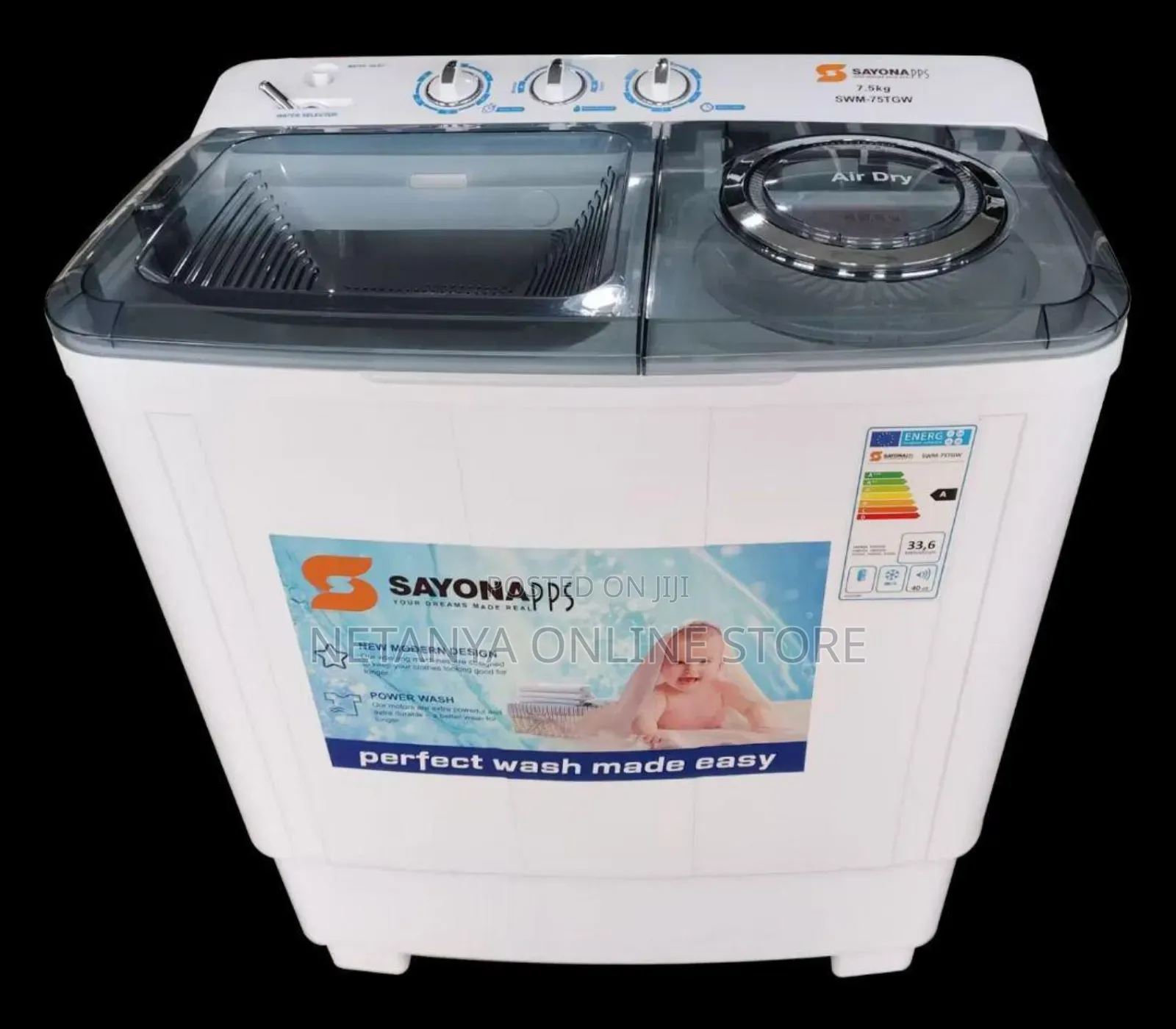7kgs Sayona Twin Tub Washing Machine