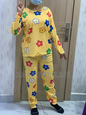 Women's Casual Lapel Button Print Long Sleeved Pajama Pants
