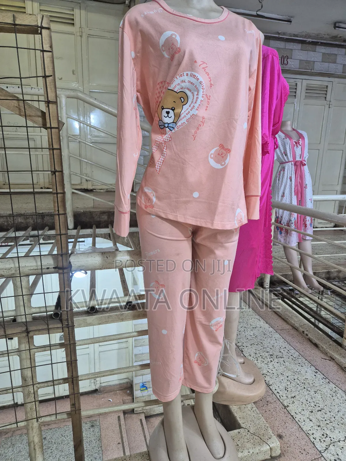 Women's Casual Lapel Button Print Long Sleeved Pajama Pants