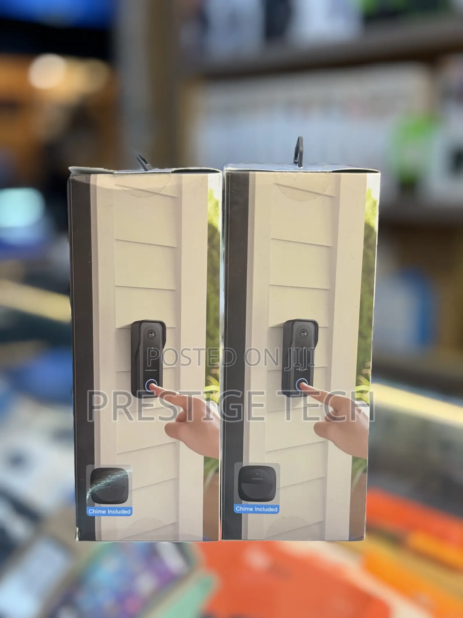 Powerology Smart Door Bell Camera 3mp Infrared 8 Months Battery Life