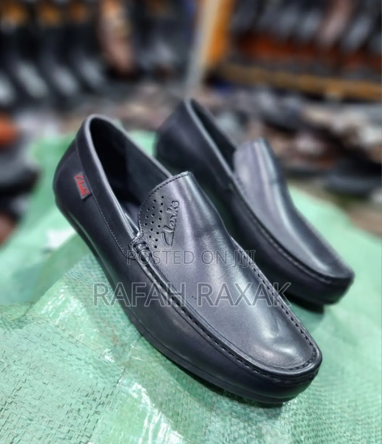 Original Men’S Black Flat Sole Clarks Moccasin Leather Loafers