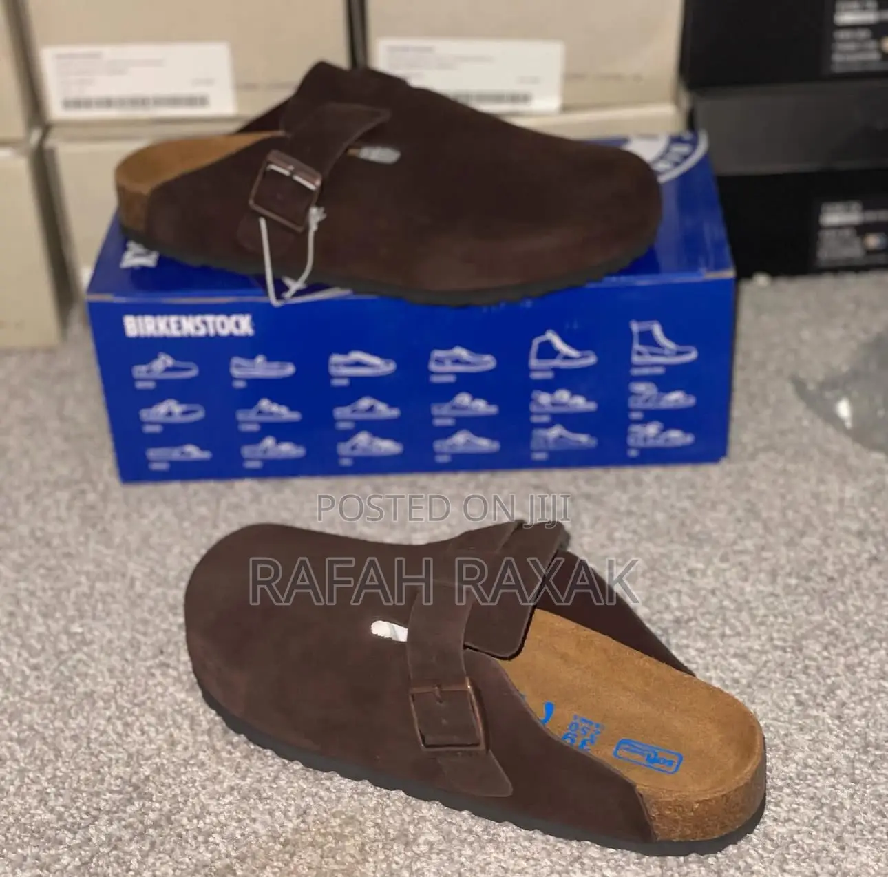 Original Coffee Brown Suede Birkenstock Boston Clog Sandals