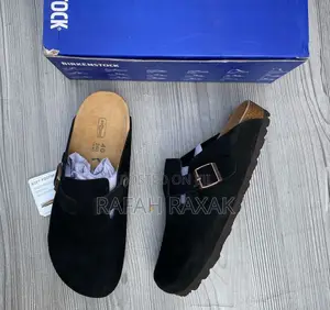 Original Black Suede Birkenstocks Boston Clog Sandals