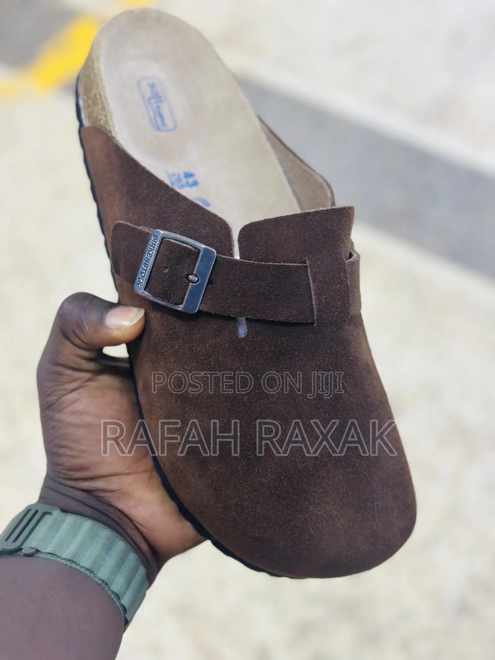 Original Dark Tan Suede Clog Birkenstock Boston Sandals