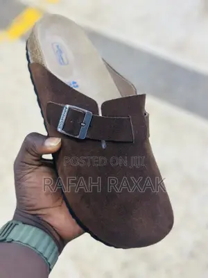 Original Dark Tan Suede Clog Birkenstock Boston Sandals