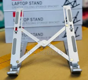 Foldable Adjustable Metal Laptop Stand For Laptop - Silver