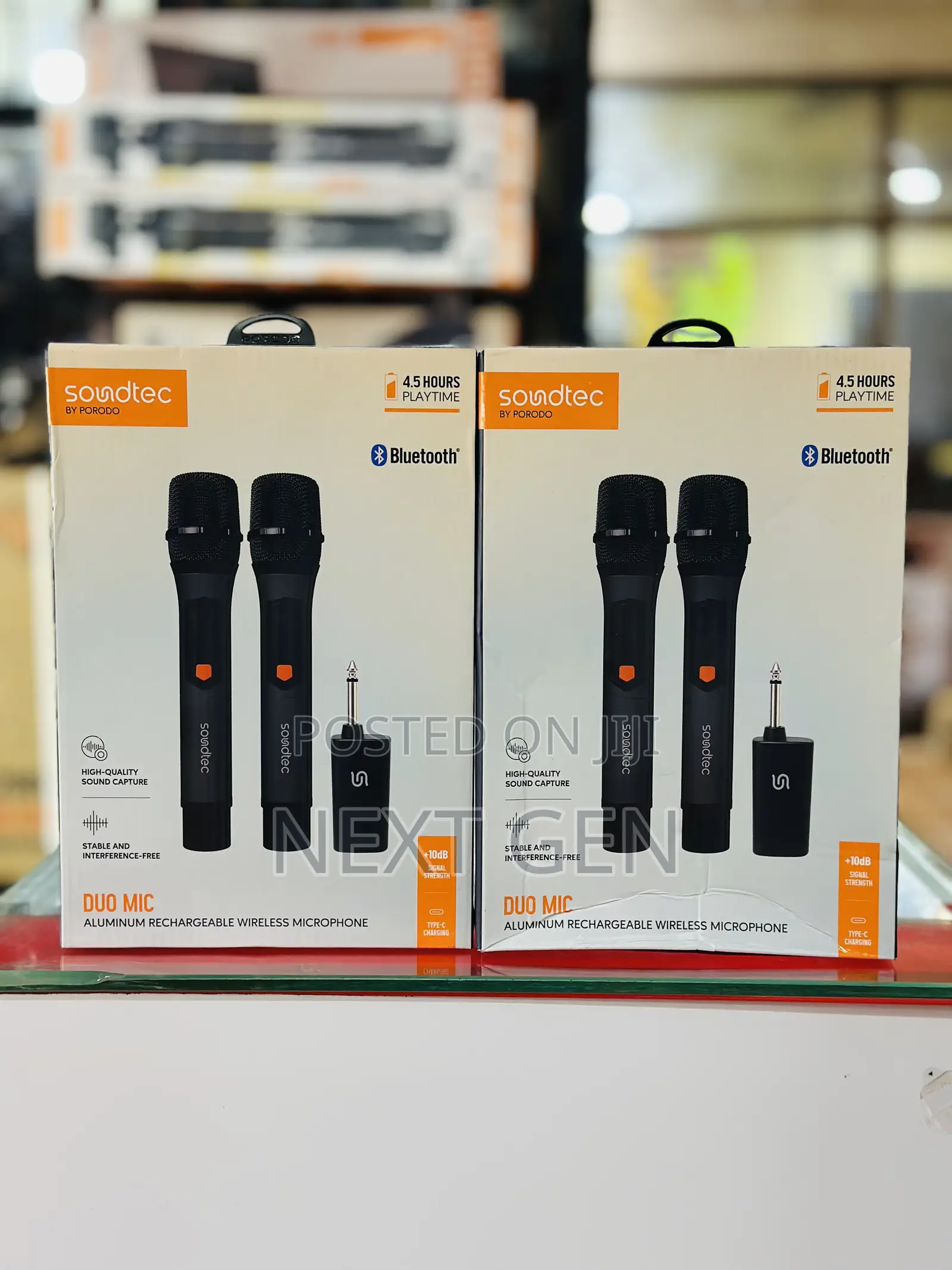 Porodo Soundtec Duo Mic Aluminum Rechargeable Wireless Microphone