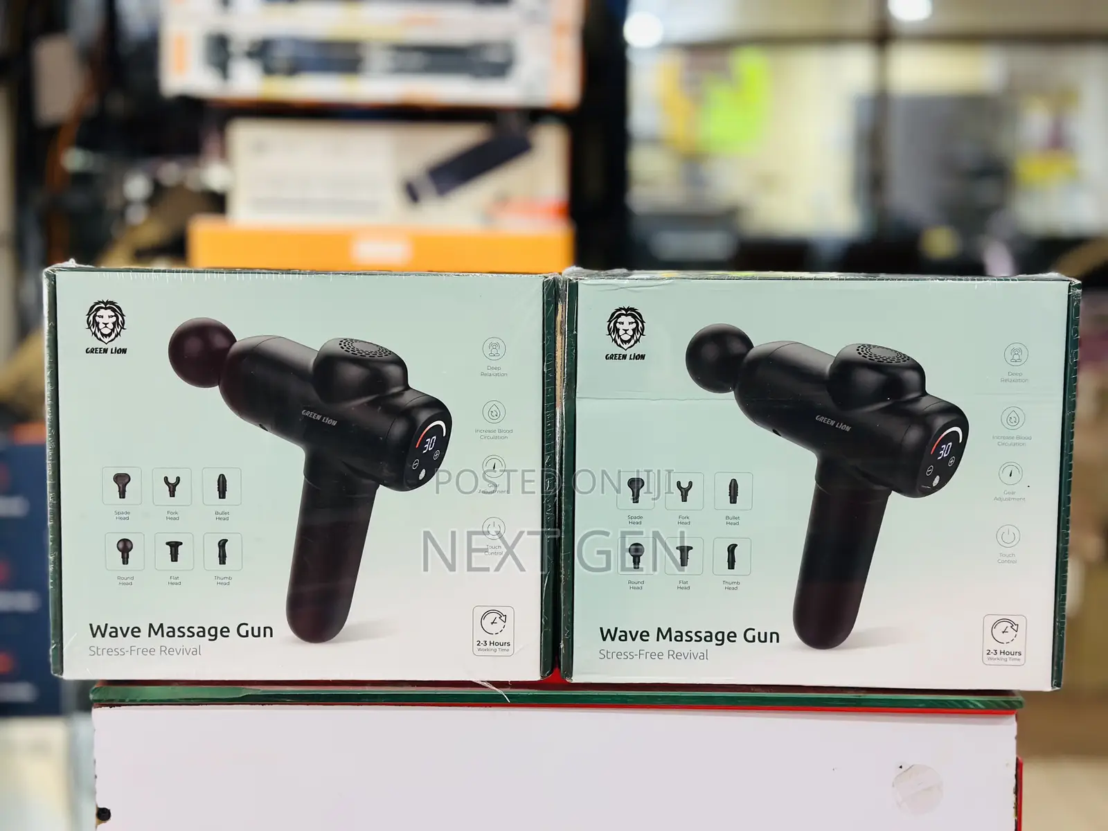 Green Lion Wave Massager Gun - Black