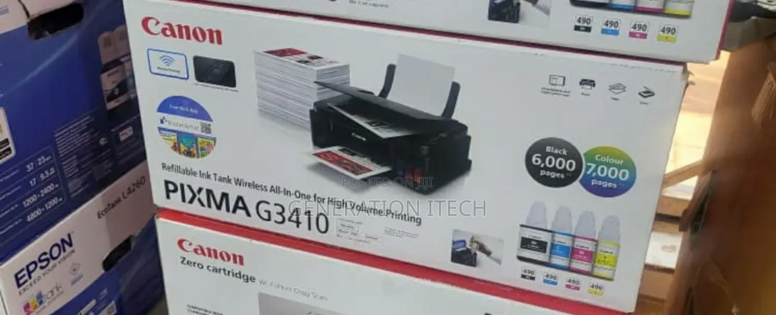 Canon Wireless Printer -Pixma G3410 A4 Colour
- Print Scan and Copy