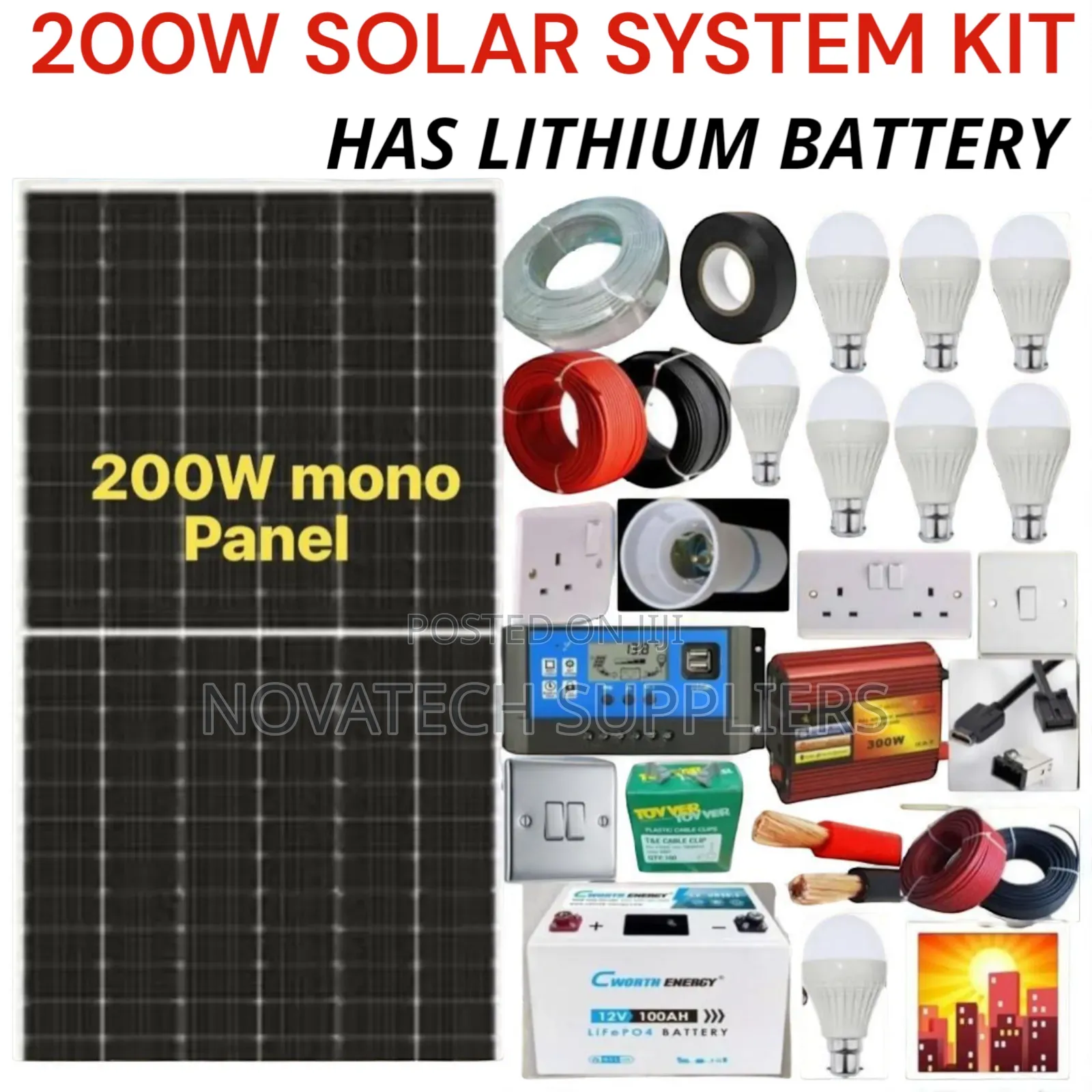 Compact Powerhouse: 200w Solar Kit With 100ah Lifepo4 Battery