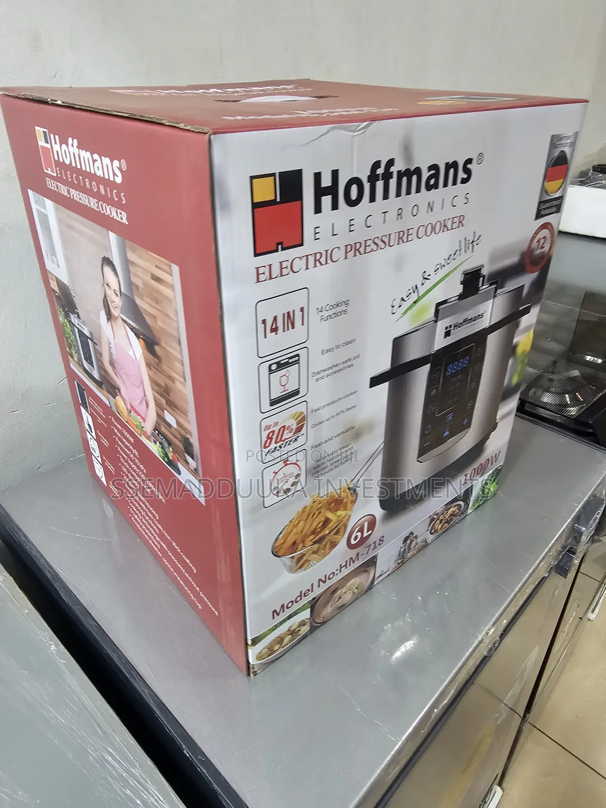 Hoffmans 6 Litres Electric Pressure Cooker With a Food Steamer
